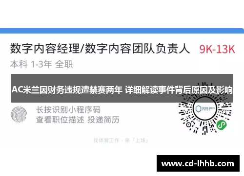 AC米兰因财务违规遭禁赛两年 详细解读事件背后原因及影响